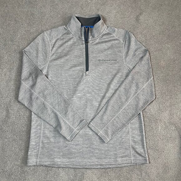 Vineyard Vines Performance Sankaty 1/4 Zip Gray Preppy M Pullover Men's Medium - Picture 1 of 6